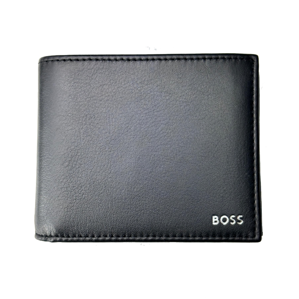 BOSS Men's Luxury Leather Wallet Premium Bifold Purse Designer Business Card Holder Elegant Black Money Clip Fashion