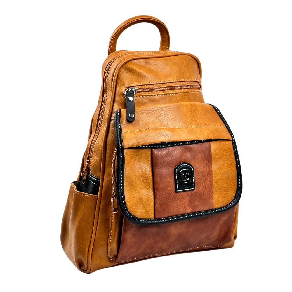 Women's School/Travel Backpack Brown Vintage Style Rucksack PU Leather Laptop Bag Fashion Student Daypack Large Capacity