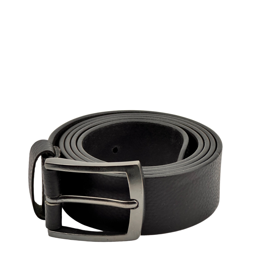 Men's Classic Black Leather Belt Durable Metal Buckle Formal Business Waistband Fashion Casual Jeans Accessories Adjustable Strap