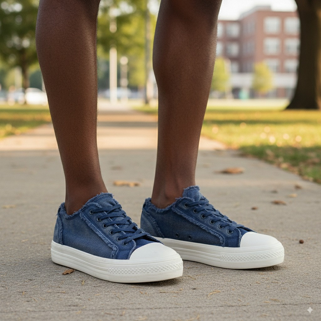 Men's Washed Effect Sneakers Vintage Canvas Casual Shoes Distressed Look Low-Top Trainers Comfortable Walking Footwear Retro Fashion