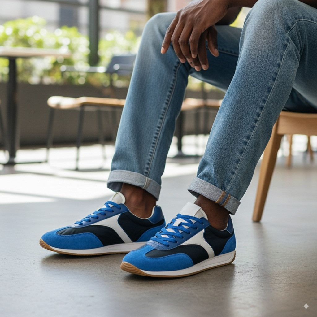 Material Mix Men's Sneakers Multi-Color Fashion Trainers Breathable Mesh Suede Casual Shoes Sporty Running Footwear Street Style