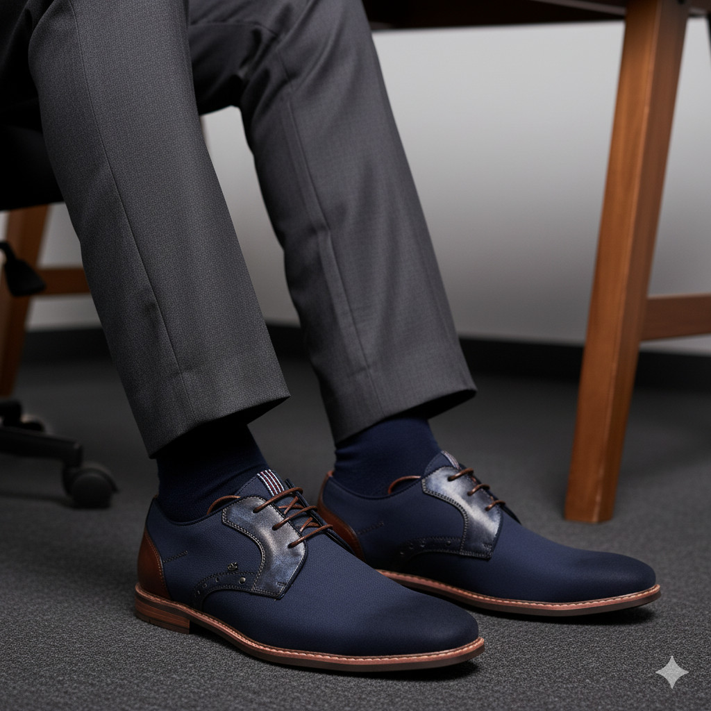 Men's Classic Business Shoe Formal Leather Derby Dress Footwear Office Wedding Suit Shoes Elegant Lace-Up Black