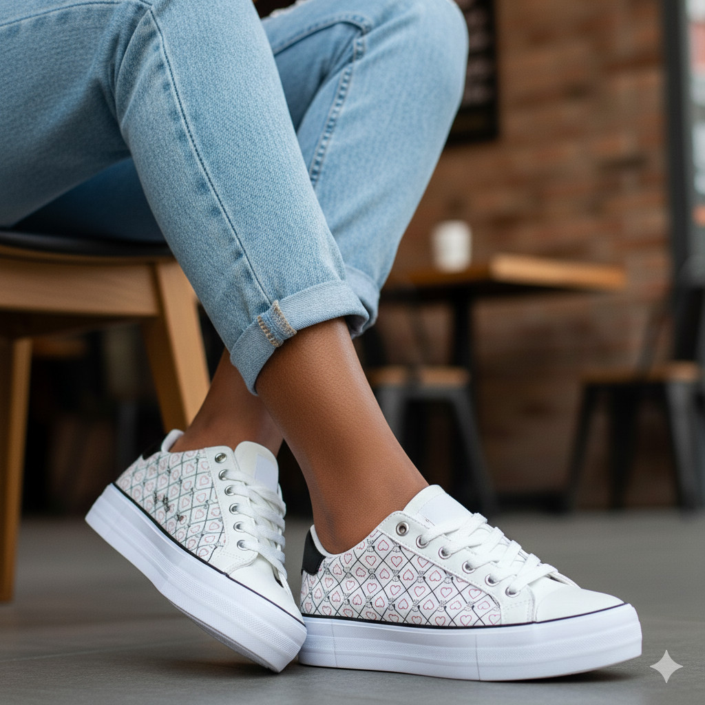 Women's White Platform Sneakers Chunky Sole Casual Trainers Fashion Streetwear Thick Bottom Shoes Comfortable Walking