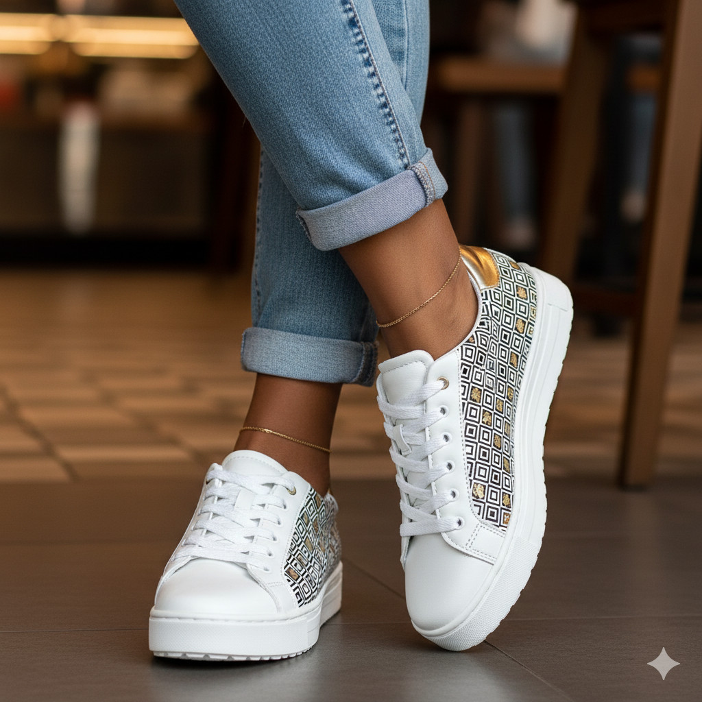 Women's Platform Sneakers Black & White Chunky Trainers Fashion Casual Shoes Height Increasing Retro Style Walking Footwear